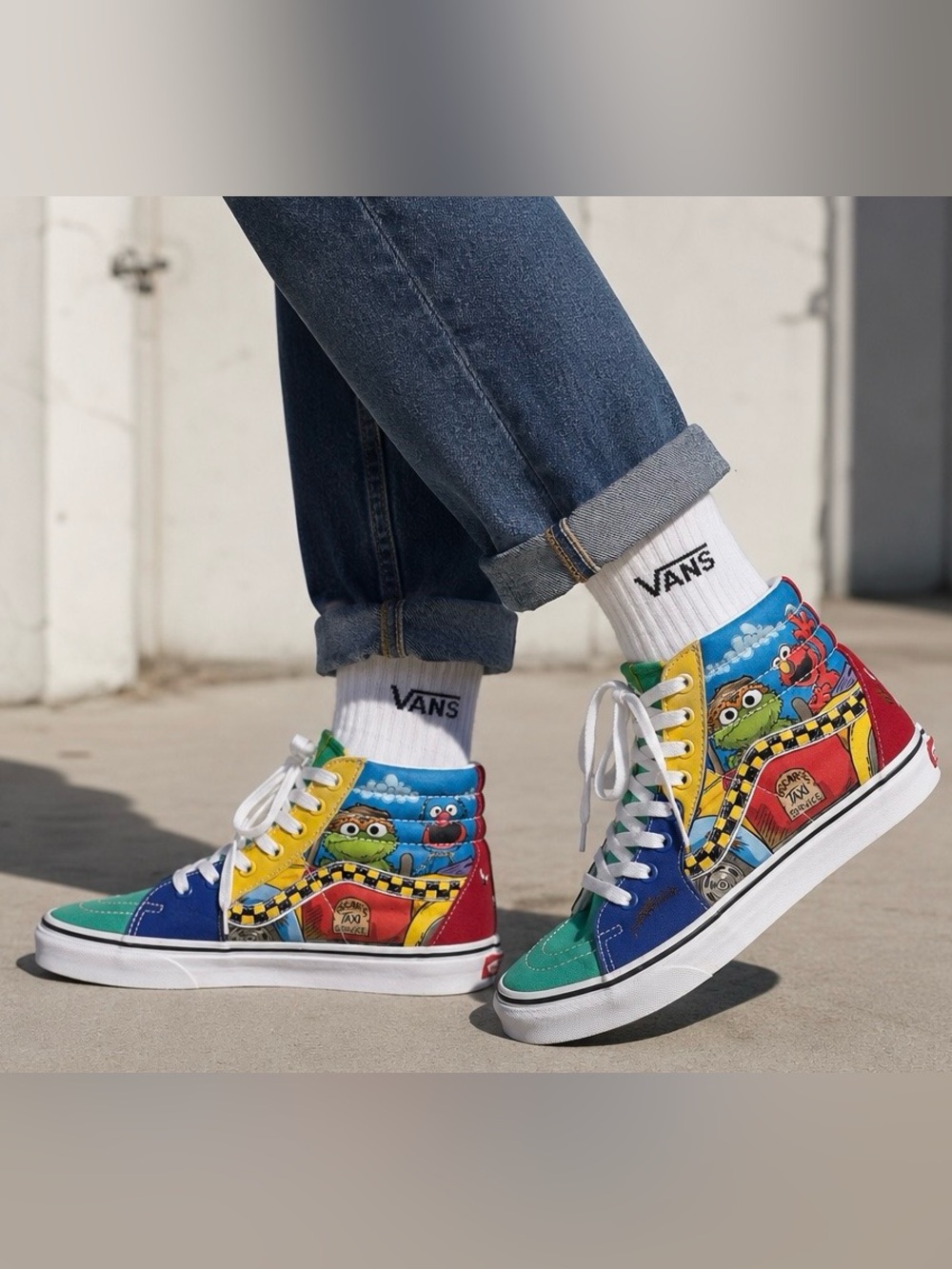 Vans Sk8-Hi Sesame Street Oscars Taxi Service Sneakers Women 7 Men 5.5 Rare